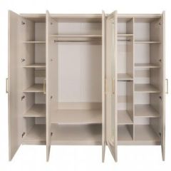 Шкаф 5-ти ств с зеркалами Мокко (бежевый) в Урае - uray.mebel24.online | фото 2