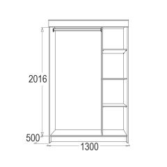 МИРАЖ 11 (1300) Шкаф для платья и белья в Урае - uray.mebel24.online | фото 2