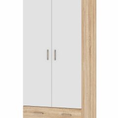 БЕАТРИС Шкаф ДУЭТ 2дв. 2ящ. (Дуб Сонома/Белый глянец) в Урае - uray.mebel24.online | фото