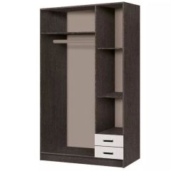 Шкаф распашной Эконом (Венге/Дуб Белфорд) в Урае - uray.mebel24.online | фото 2