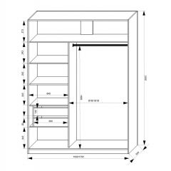 Шкаф-купе 1500 серии NEW CLASSIC K3+K3+B2+PL1 (2 ящика+1 штанга) профиль «Капучино» в Урае - uray.mebel24.online | фото 3