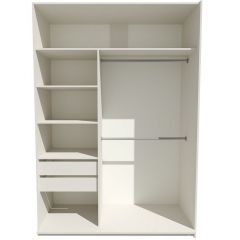 Шкаф-купе 1600 серии SOFT D6+D6+B2+PL3 (2 ящика+2штанги) профиль «Капучино» в Урае - uray.mebel24.online | фото 2