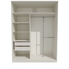 Шкаф-купе 1700 серии NEW CLASSIC K4+K4+B2+PL4 (2 ящика+F обр. штанга) профиль «Капучино» в Урае - uray.mebel24.online | фото 2