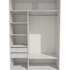 Шкаф-купе 1700 серии SILVER S1+S1+B2+PL2 (2 ящика+1 штанга+1 полка) профиль «Серебро» в Урае - uray.mebel24.online | фото 2
