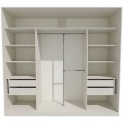 Шкаф-купе 2150 серии NEW CLASSIC K4+K4+K4+B22+PL4(по 2 ящика лев/прав+F обр.штанга) профиль «Капучино» в Урае - uray.mebel24.online | фото 2