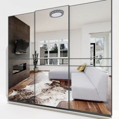 Шкаф-купе 2400 серии SOFT D4+D4+D4+B22+PL1 (по 2 ящика лев/прав+1штанга) профиль «Графит» в Урае - uray.mebel24.online | фото 4