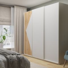 Шкаф-купе 2400 серии SOFT D7+D3+D3+B22+PL4 (по 2 ящика лев/прав+2штанги) профиль «Капучино» в Урае - uray.mebel24.online | фото