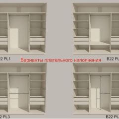 Шкаф-купе 2400 серии SOFT D7+D3+D3+B22+PL4 (по 2 ящика лев/прав+2штанги) профиль «Капучино» в Урае - uray.mebel24.online | фото 6
