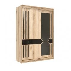 Шкаф-купе №25 Блэк (1500) Делано/Лакобель/Черный матовый в Урае - uray.mebel24.online | фото