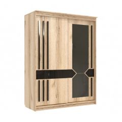 Шкаф-купе №25 Блэк (1700) Делано/Лакобель/Черный матовый в Урае - uray.mebel24.online | фото
