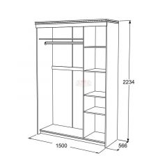 Шкаф-купе 3-х дверный Ольга-13 (1500) в Урае - uray.mebel24.online | фото 2