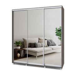 МАРТИН Шкаф-купе с зеркалами Анкор темный (2000*450) М403 в Урае - uray.mebel24.online | фото