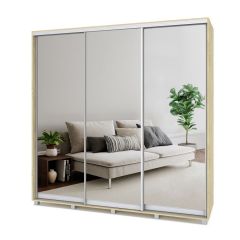 МАРТИН Шкаф-купе с зеркалами Ирландский дуб (2200*450) М423 в Урае - uray.mebel24.online | фото