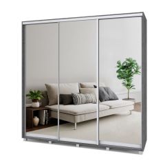 МАРТИН Шкаф-купе с зеркалами Камень темный (2200*450) М423 в Урае - uray.mebel24.online | фото