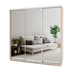 МАРТИН Шкаф-купе с зеркалами Млечный дуб (2200*450) М423 в Урае - uray.mebel24.online | фото