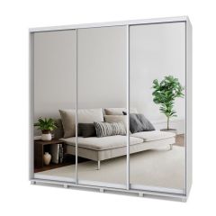 МАРТИН Шкаф-купе с зеркалами Шимо светлый (2200*450) М423 в Урае - uray.mebel24.online | фото
