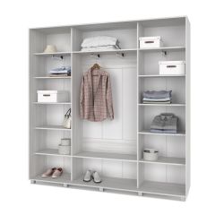 МАРТИН Шкаф-купе с зеркалами Шимо светлый (2200*450) М423 в Урае - uray.mebel24.online | фото 2