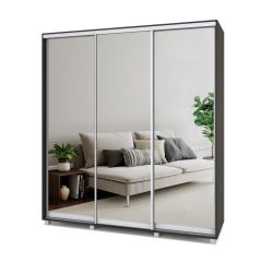 МАРТИН Шкаф-купе с зеркалами Венге (2000*450) М403 в Урае - uray.mebel24.online | фото
