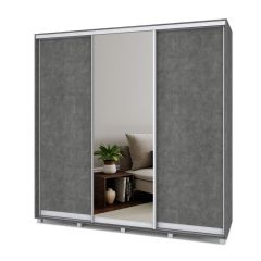 МАРТИН Шкаф-купе с зеркалом Камень темный (2200*450) М422 в Урае - uray.mebel24.online | фото