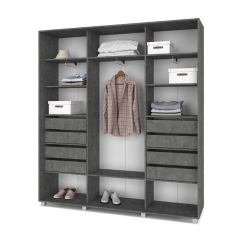 МАРТИН Шкаф-купе с зеркалом Камень темный (2200*450) М422 в Урае - uray.mebel24.online | фото 4