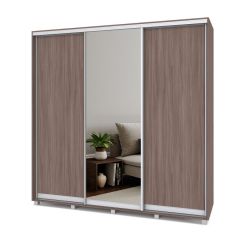 МАРТИН Шкаф-купе с зеркалом Шимо темный (2200*450) М422 в Урае - uray.mebel24.online | фото