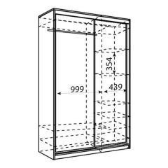 Шкаф-купе Рене 1500 вариант 1 (ЛДСП/ЛДСП) в Урае - uray.mebel24.online | фото 4