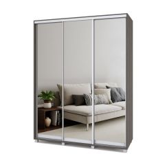 РОЛАНД Шкаф-купе с зеркалами Анкор темный (450*1700)  Р473 в Урае - uray.mebel24.online | фото