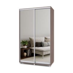 РОЛАНД Шкаф-купе с зеркалами Шимо темный (450*1300) Р433 в Урае - uray.mebel24.online | фото