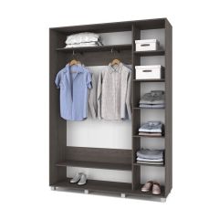 РОЛАНД Шкаф-купе с зеркалами Анкор темный (450*1600) Р463 в Урае - uray.mebel24.online | фото 3