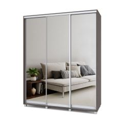 РОЛАНД Шкаф-купе с зеркалами Анкор темный (450*1800) Р483 в Урае - uray.mebel24.online | фото