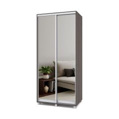 РОЛАНД Шкаф-купе с зеркалами Анкор темный (600*1000) Р603 в Урае - uray.mebel24.online | фото