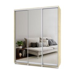 РОЛАНД Шкаф-купе с зеркалами Ирландский дуб (450*1800) Р483 в Урае - uray.mebel24.online | фото