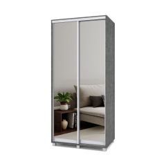 РОЛАНД Шкаф-купе с зеркалами Камень темный (450*1000) Р403 в Урае - uray.mebel24.online | фото