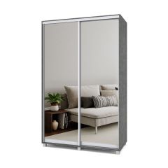 РОЛАНД Шкаф-купе с зеркалами Камень темный (450*1400) Р443 в Урае - uray.mebel24.online | фото 5