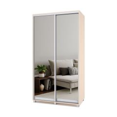 РОЛАНД Шкаф-купе с зеркалами Млечный дуб (450*1200) Р423 в Урае - uray.mebel24.online | фото 2