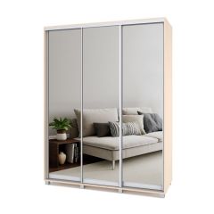 РОЛАНД Шкаф-купе с зеркалами Млечный дуб (450*1700)  Р473 в Урае - uray.mebel24.online | фото
