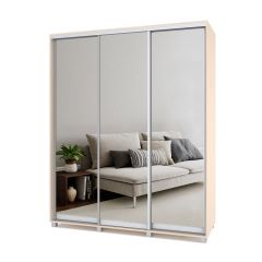 РОЛАНД Шкаф-купе с зеркалами Млечный дуб (600*1800) Р683 в Урае - uray.mebel24.online | фото 3
