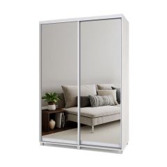 РОЛАНД Шкаф-купе с зеркалами Шимо светлый (450*1500) Р453 в Урае - uray.mebel24.online | фото