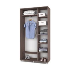 РОЛАНД Шкаф-купе с зеркалами Шимо темный (450*1200) Р423 в Урае - uray.mebel24.online | фото 3