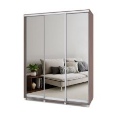 РОЛАНД Шкаф-купе с зеркалами Шимо темный (450*1700) Р473 в Урае - uray.mebel24.online | фото