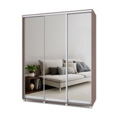 РОЛАНД Шкаф-купе с зеркалами Шимо темный (450*1800) Р483 в Урае - uray.mebel24.online | фото