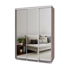 РОЛАНД Шкаф-купе с зеркалами Шимо темный (600*1600) Р663 в Урае - uray.mebel24.online | фото