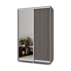 РОЛАНД Шкаф-купе с зеркалом Анкор темный (450*1400) Р442 в Урае - uray.mebel24.online | фото 2
