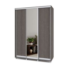 РОЛАНД Шкаф-купе с зеркалом Анкор темный (600*1700) Р672 в Урае - uray.mebel24.online | фото