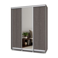 РОЛАНД Шкаф-купе с зеркалом Анкор темный (600*1800) Р682 в Урае - uray.mebel24.online | фото