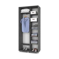 РОЛАНД Шкаф-купе с зеркалом Камень темный (450*1000) Р402 в Урае - uray.mebel24.online | фото 3