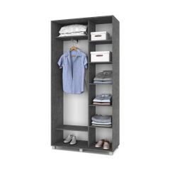 РОЛАНД Шкаф-купе с зеркалом Камень темный (450*1100) Р412 в Урае - uray.mebel24.online | фото 3