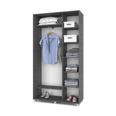 РОЛАНД Шкаф-купе с зеркалом Камень темный (450*1200) Р422 в Урае - uray.mebel24.online | фото 2