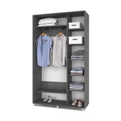 РОЛАНД Шкаф-купе с зеркалом Камень темный (450*1300) Р432 в Урае - uray.mebel24.online | фото 3