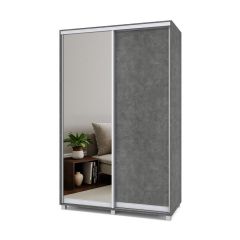 РОЛАНД Шкаф-купе с зеркалом Камень темный (450*1400) Р442 в Урае - uray.mebel24.online | фото 2